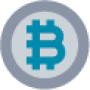 Illustrated icon of bitcoin in various shades of blue and grey